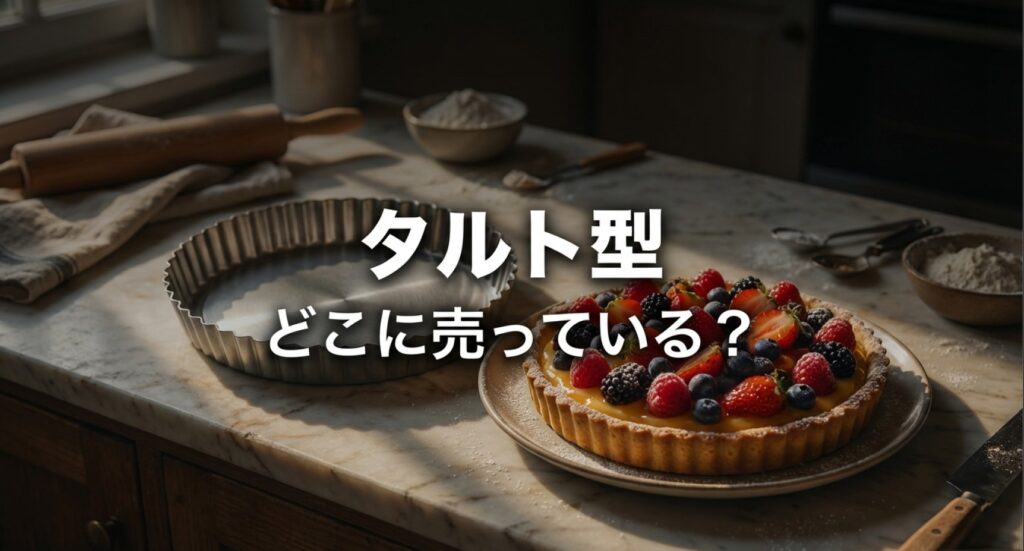 タルト型がどこに売っているか解説するスライドのタイトル画像