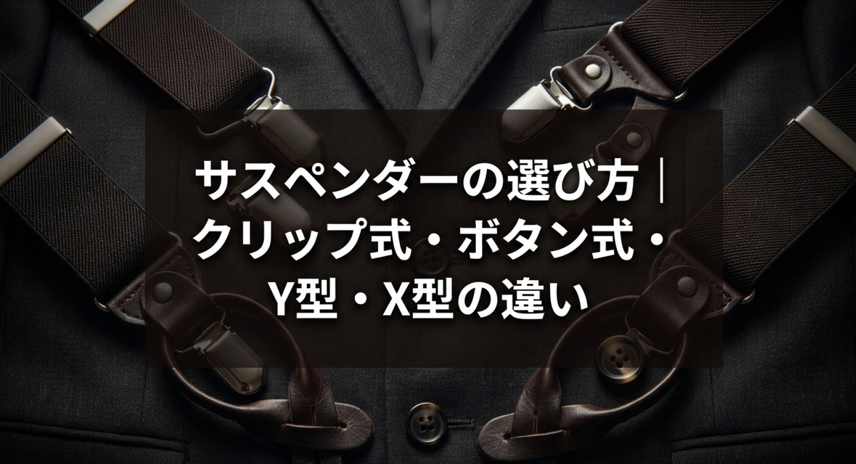 サスペンダーの選び方とクリップ式・ボタン式・Y型・X型の違いについてのアイキャッチ画像